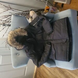 H&M Black Jacket with Faux Fur Trim